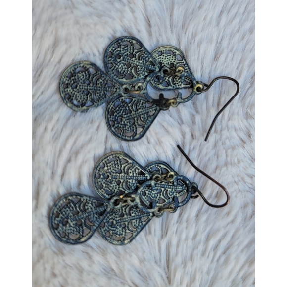 Boho tear drop chandelier dangle earrings - Picture 16 of 17